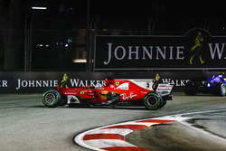 La monoposto incidentata di Sebastian Vettel, Ferrari SF70H
