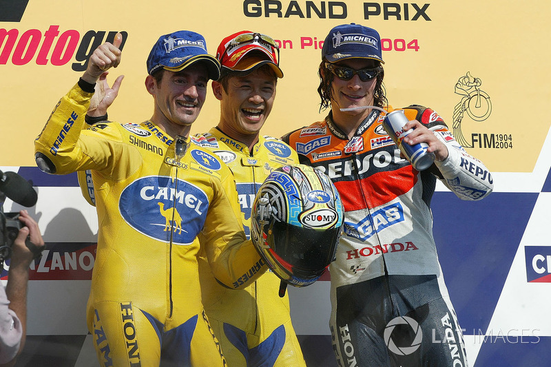 Makoto Tamada, Max Biaggi e Nicky Hayden,