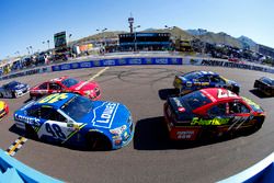 Chase Elliott, Hendrick Motorsports Chevrolet; Erik Jones, Furniture Row Racing Toyota; Jimmie Johnson, Hendrick Motorsports Chevrolet and Ryan Newman, Richard Childress Racing Chevrolet