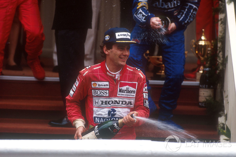 Podium: Ganador, Ayrton Senna, McLaren