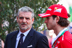 Maurizio Arrivabene, Ferrari Team Principal, Antonio Giovinazzi, Ferrari Test and Reserve Driver