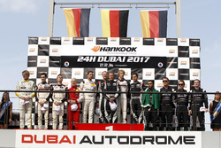 Podium: Race winner #911 Herberth Motorsport Porsche 991 GT3 R: Daniel Allemann, Ralf Bohn, Robert Renauer, Alfred Renauer, Brendon Hartley; second place #12 Manthey Racing Porsche 991 GT3 R: Otto Klohs, Sven Müller, Matteo Cairoli, Jochen Krumbach; third place #3 Black Falcon Mercedes AMG GT3: Abdulaziz Al Faisal, Hubert Haupt, Yelmer Buurman, Michal Broniszewski, Maro Engel