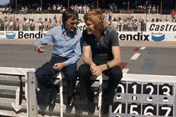 Bernie Ecclestone, Brabham team owner with Max Mosley, March Engineering team manager
