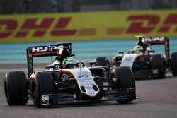 Nico Hulkenberg, Sahara Force India F1 VJM09 leads team mate Sergio Perez, Sahara Force India F1 VJM