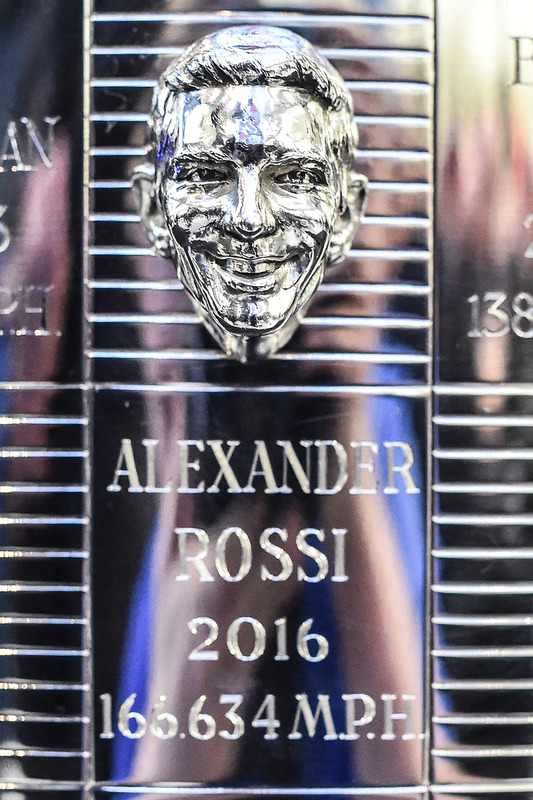 Alexander Rossi Borg Warner trophy unveiling