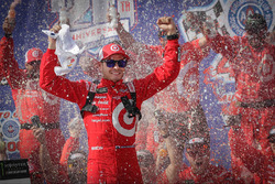 Kyle Larson, Chip Ganassi Racing Chevrolet, celebrates in Victory Lane