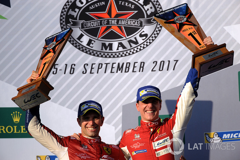 Podio LMGTE Pro: i vincitori James Calado, Alessandro Pier Guidi, AF Corse