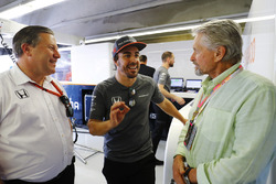 Zak Brown, Executive Director, McLaren Technology Group, Fernando Alonso, McLaren, actor Michael Dou