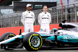 (L to R): Lewis Hamilton, Mercedes AMG F1 with team mate Valtteri Bottas, Mercedes AMG F1 and the Mercedes AMG F1 W08