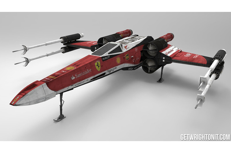 Star Wars X-Wing met Ferrari livery