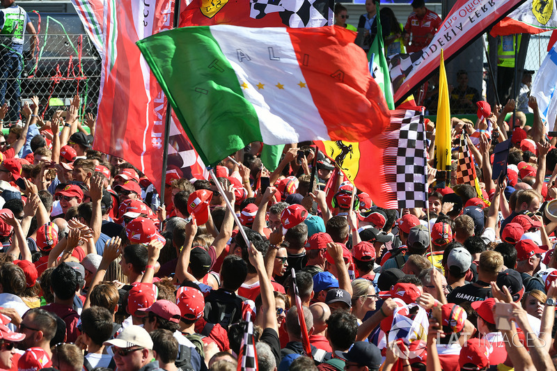 Ferrari fans and flags