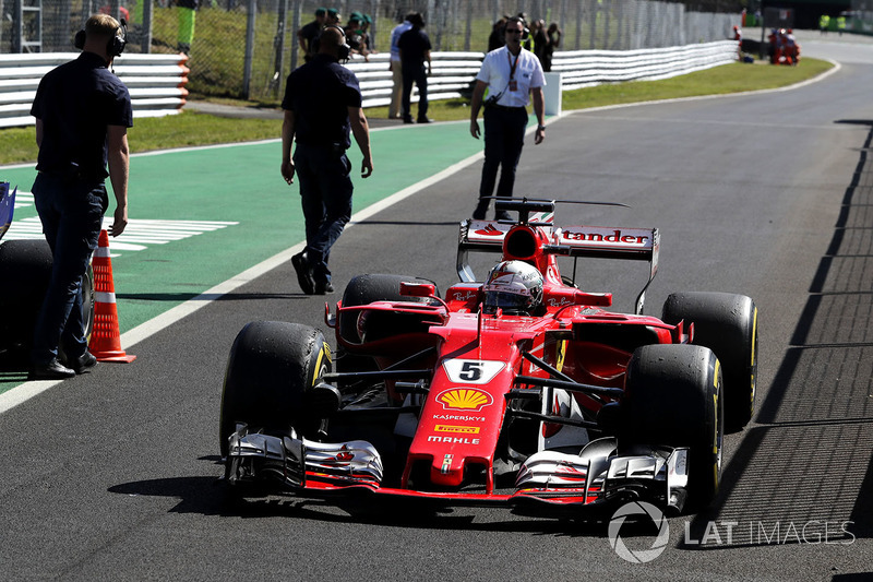 Sebastian Vettel, Ferrari arrives in parc ferme