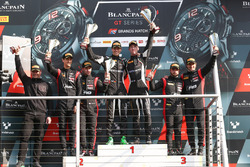 Podio: i vincitori della gara Christian Engelhart, Mirko Bortolotti, GRT Grasser Racing Team, al sec