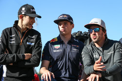Esteban Ocon, Sahara Force India F1, Max Verstappen, Red Bull Racing and Fernando Alonso, McLaren