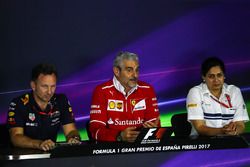 Christian Horner, Red Bull Racing Team Principal, Maurizio Arrivabene, Ferrari Team Principal and Monisha Kaltenborn, Sauber Team Prinicpal in the Press Conference