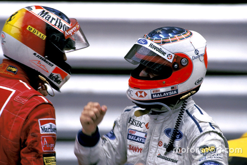 Michael Schumacher, Ferrari and Rubens Barrichello, Stewart Ford