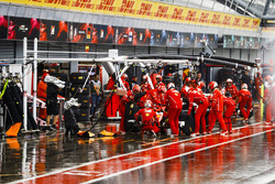 Sebastian Vettel, Ferrari SF70H, in the pits