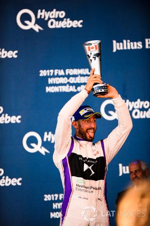 Jose Maria Lopez, DS Virgin Racing, celebrates on the podium