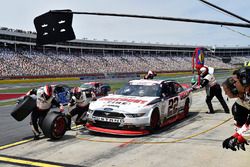 Brad Keselowski, Team Penske Ford, makes a pit stop