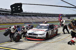 Brad Keselowski, Team Penske Ford, makes a pit stop