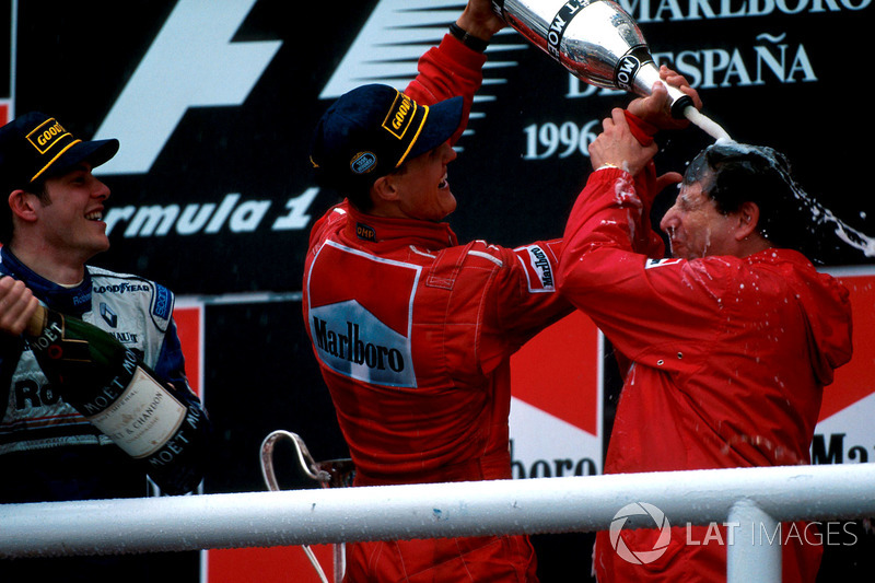 1996: 1. Michael Schumacher, Ferrari F310 3. Jacques Villeneuve, Williams. También estuvo en el podio Jean Alesi (2º con Benetton)