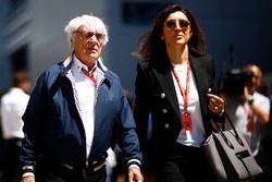 Bernie Ecclestone, Chairman Emeritus of Formula 1, his wife Fabiana