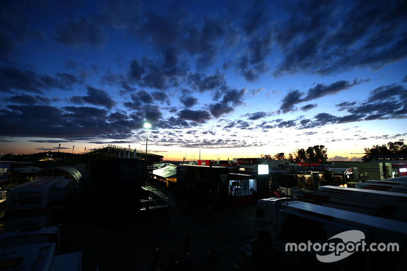 Paddock at dusk