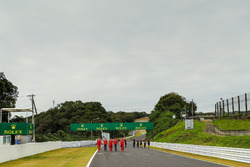 Sebastian Vettel, Ferrari walks the track