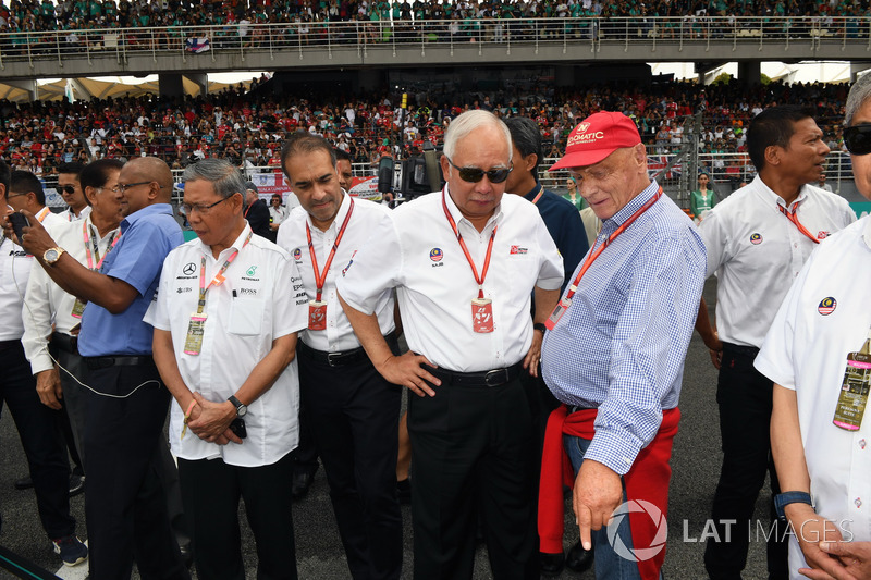 Niki Lauda, Presidente Non-Esecutivo Mercedes AMG F1 e Najib Razak, Primo Ministro della Malesia