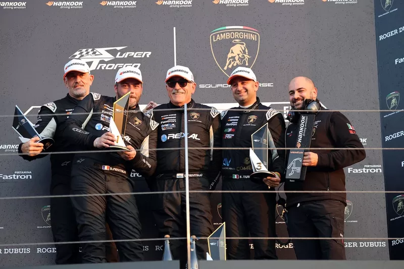 Il podio di Gara 1 Lamborghini Super Trofeo Europe
