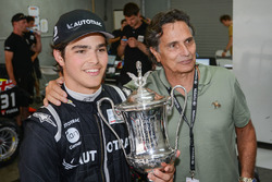 Winner Pedro Piquet with Nelson Piquet