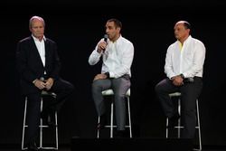 (L to R): Jerome Stoll, Renault Sport F1 President with Cyril Abiteboul, Renault Sport F1 Managing Director and Frederic Vasseur, Renault F1 Team Racing Director