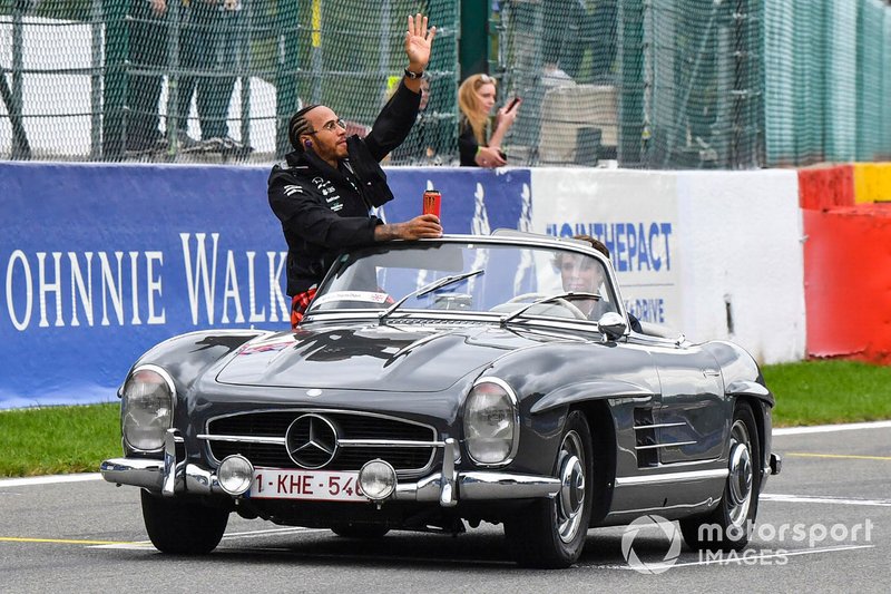 Lewis Hamilton, Mercedes AMG F1, on the drivers parade