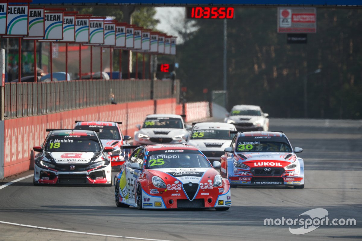 Luca Filippi, Mulsanne Alfa Romeo Giulietta TCR, Tiago Monteiro, ALL-INKL.DE Münnich Motorsport Honda Civic TCR, Gabriele Tarquini, BRC Hyundai N LUKOIL Squadra Corse Hyundai i30 N TCR