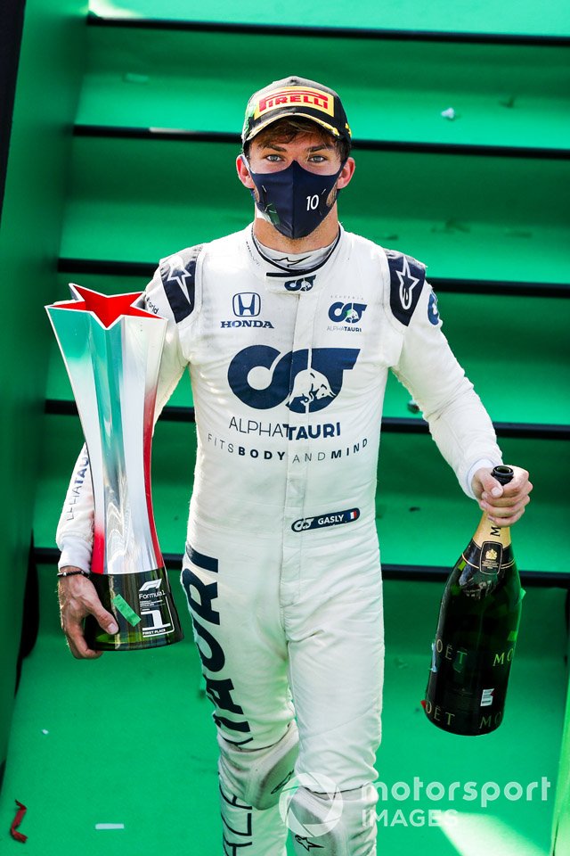 Podio: ganador Pierre Gasly, AlphaTauri