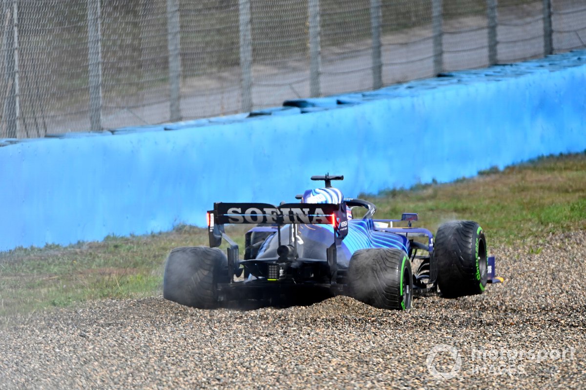George Russell, Williams FW43B tras salirse de pista