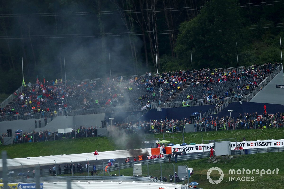 Incendio de las motos de Dani Pedrosa y Lorenzo Savadori