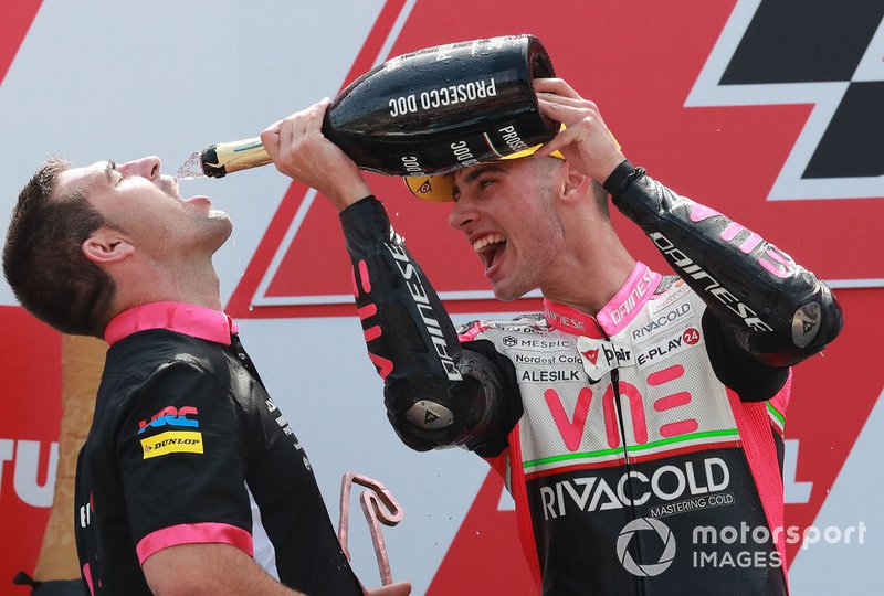 Podium: race winner Tony Arbolino, Snipers Team