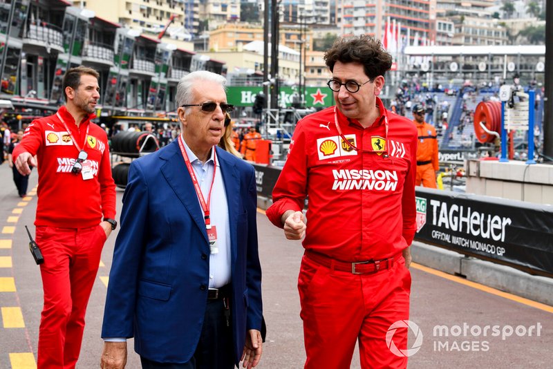 Piero Ferrari bersama Mattia Binotto, Team Principal Ferrari