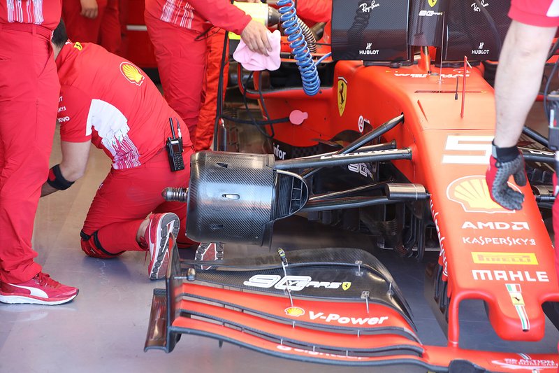 Sebastian Vettel, Ferrari, Ferrari SF90 front brake detail