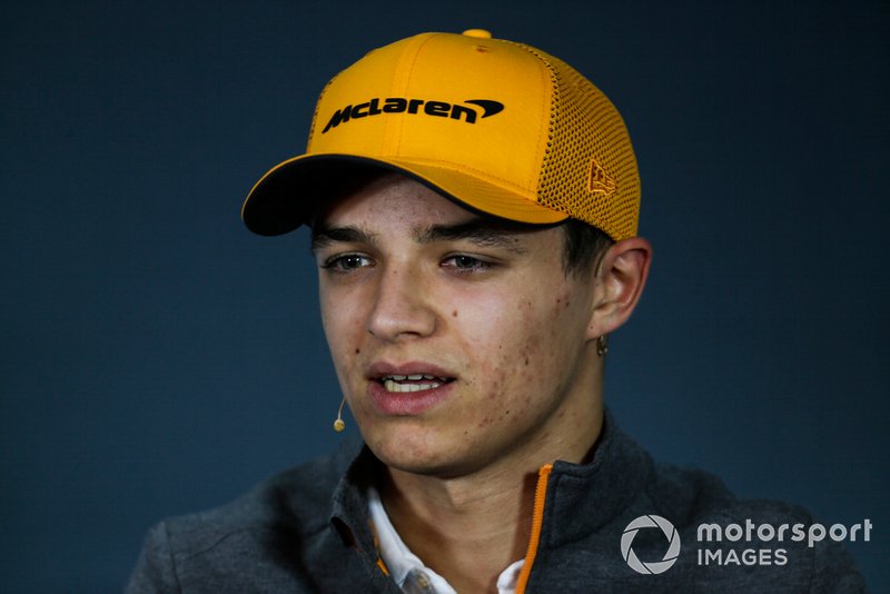 Lando Norris, McLaren, en conférence de presse