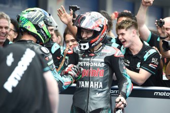 Le poleman Fabio Quartararo, Petronas Yamaha SRT, le deuxième, Franco Morbidelli, Petronas Yamaha SRT