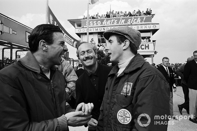 Jim Clark, Team Lotus, Colin Chapman, propriétaire de Yeam Lotus, Jackie Stewart, Owen Racing Organisation