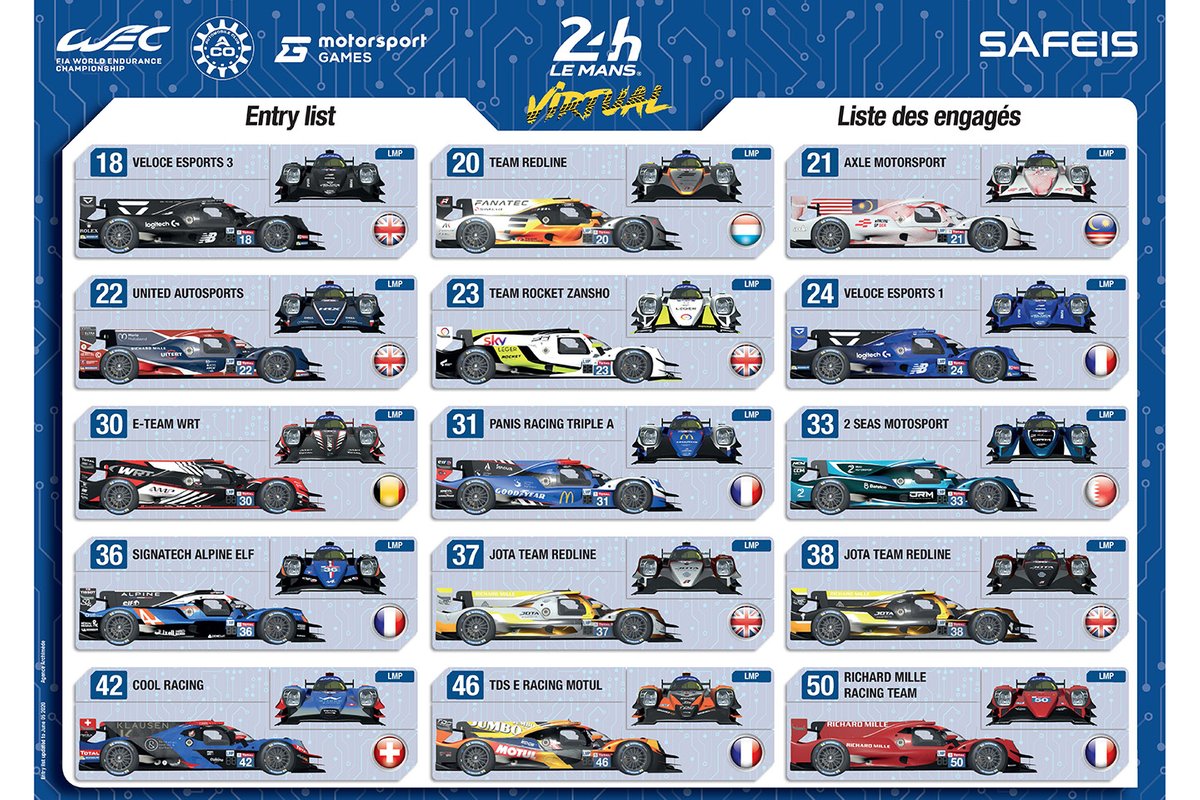 Las decoraciones de los vehículos de las 24h Le Mans virtuales