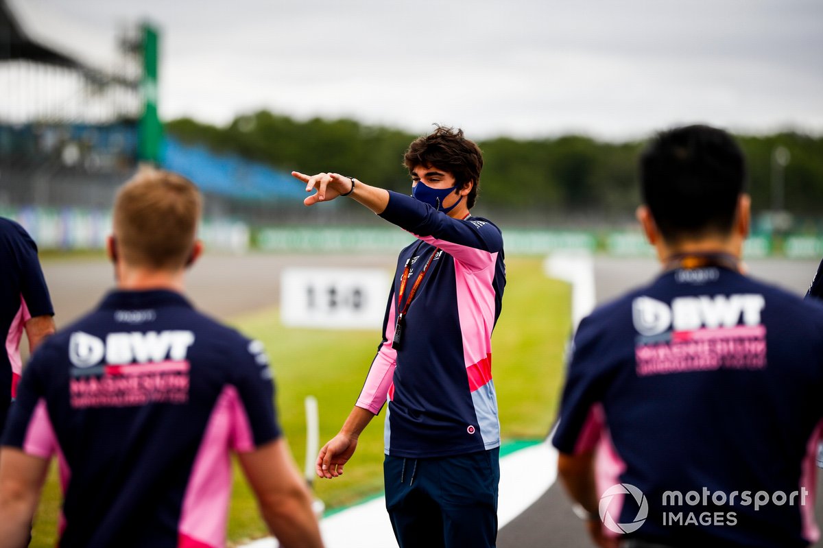 Lance Stroll, Racing Point, da un paseo por el circuito