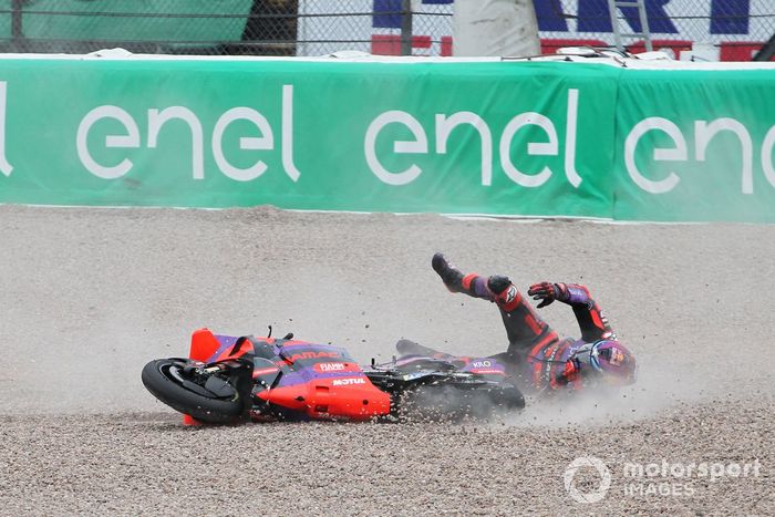 Jorge Martín, caída del Pramac Racing