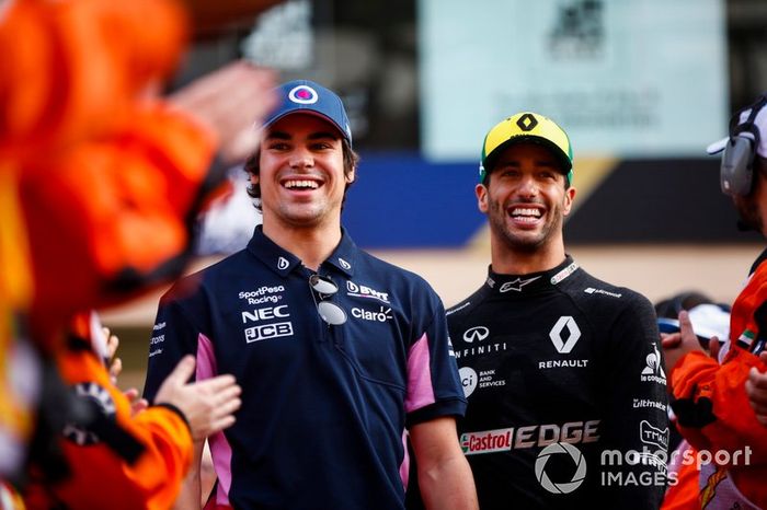 Lance Stroll, Racing Point y Daniel Ricciardo, Renault F1 Team 