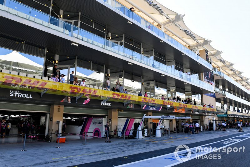The Racing Point pit garage