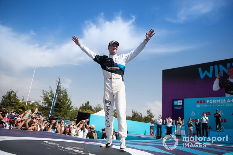 Race winner Maximilian Günther, BMW I Andretti Motorsports celebrates on the podium