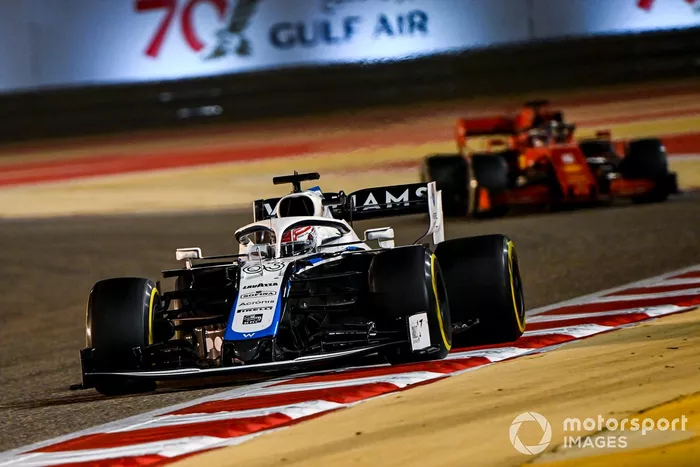 George Russell, Williams FW43, Sebastian Vettel, Ferrari SF1000